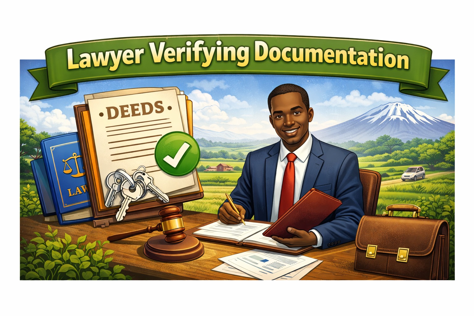 Lawyer reviewing documents